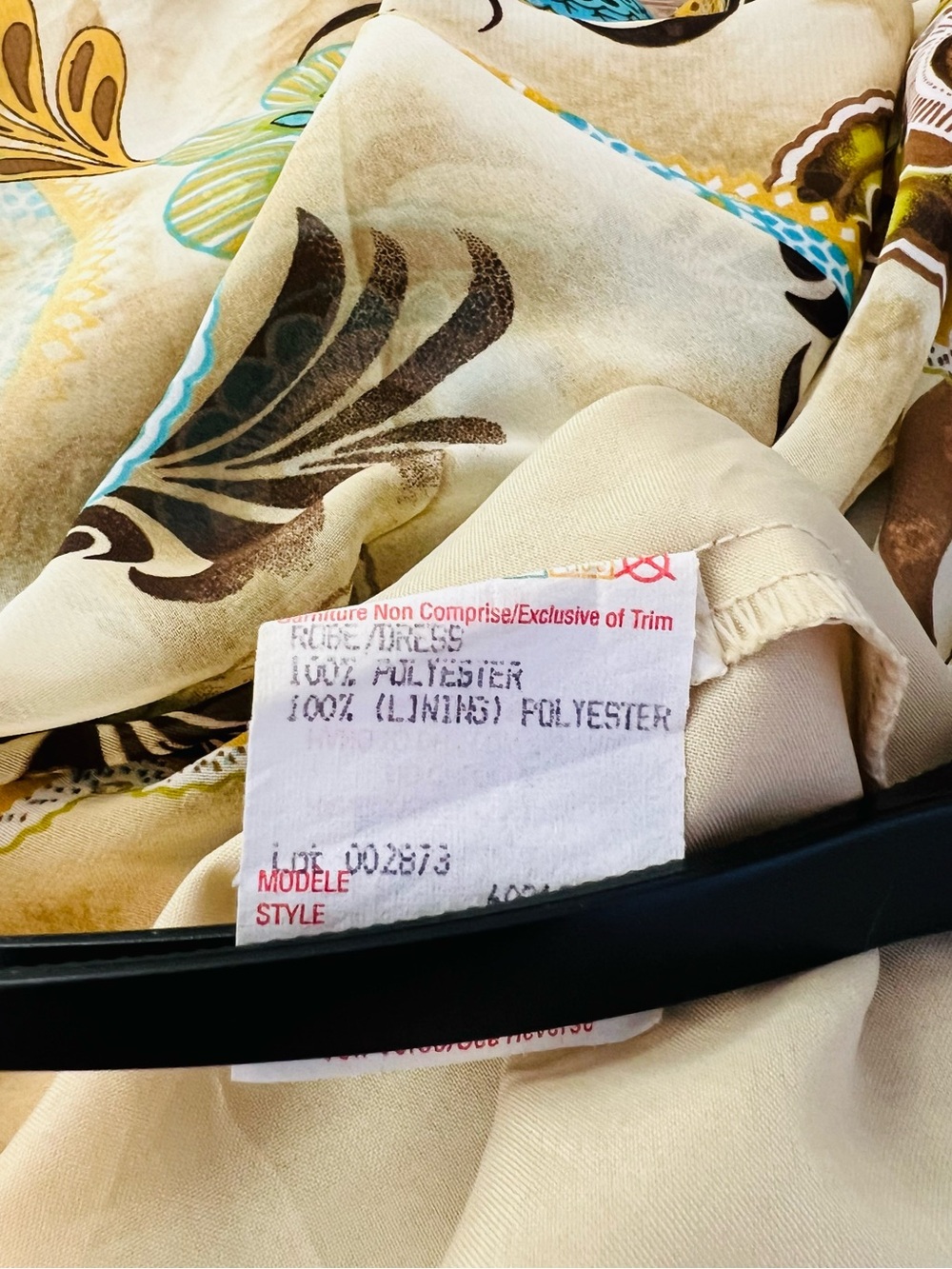 Joseph Ribkoff Yellow Dress with Turquoise & Brown Floral Print - Picture 5 of 6